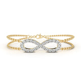 0.61 Carat Diamond Infinity Bracelet In Gold With Double Chain