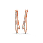 1 ct Lab Grown Diamond Cuff Earrings White Gold 18K Rose Gold Natural Diamond