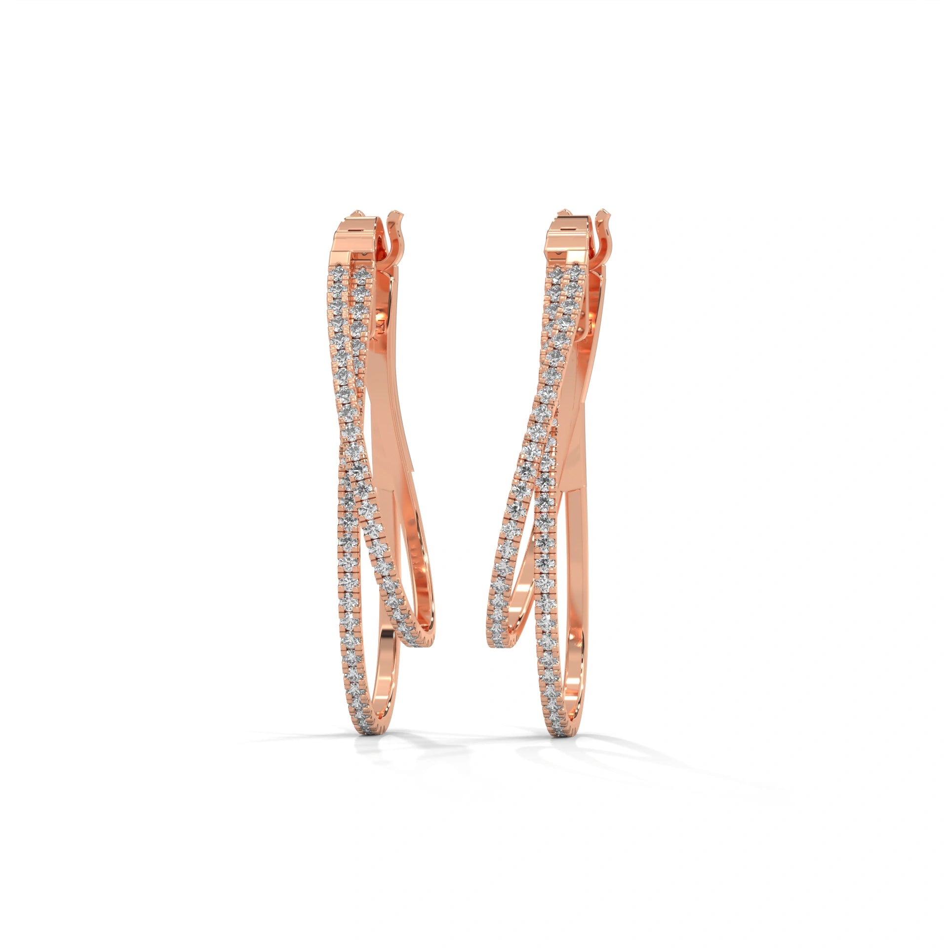 1 ct Lab Grown Diamond Cuff Earrings White Gold 18K Rose Gold Natural Diamond