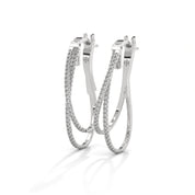1 ct Lab Grown Diamond Cuff Earrings White Gold
