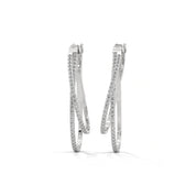 1 ct Lab Grown Diamond Cuff Earrings White Gold 950 Platinum Natural Diamond