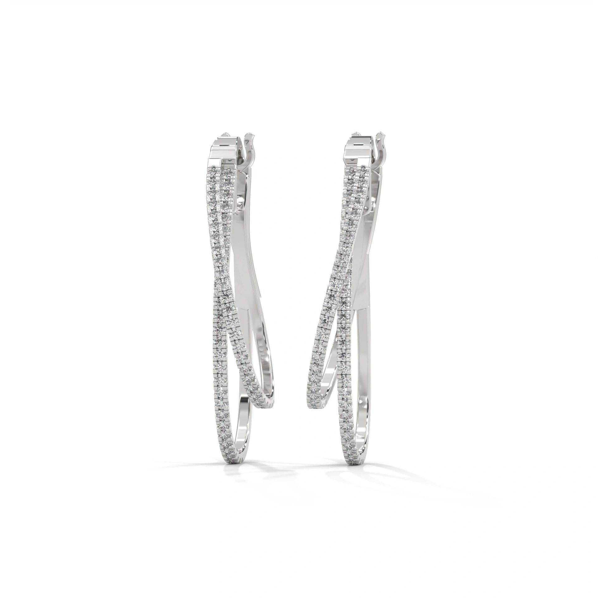 1 ct Lab Grown Diamond Cuff Earrings White Gold 950 Platinum Natural Diamond