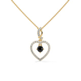 0.62 Ct T.W.T Black Diamond Heart Pendant Necklace in Rose Gold