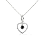 0.62 Ct T.W.T Black Diamond Heart Pendant Necklace in Rose Gold