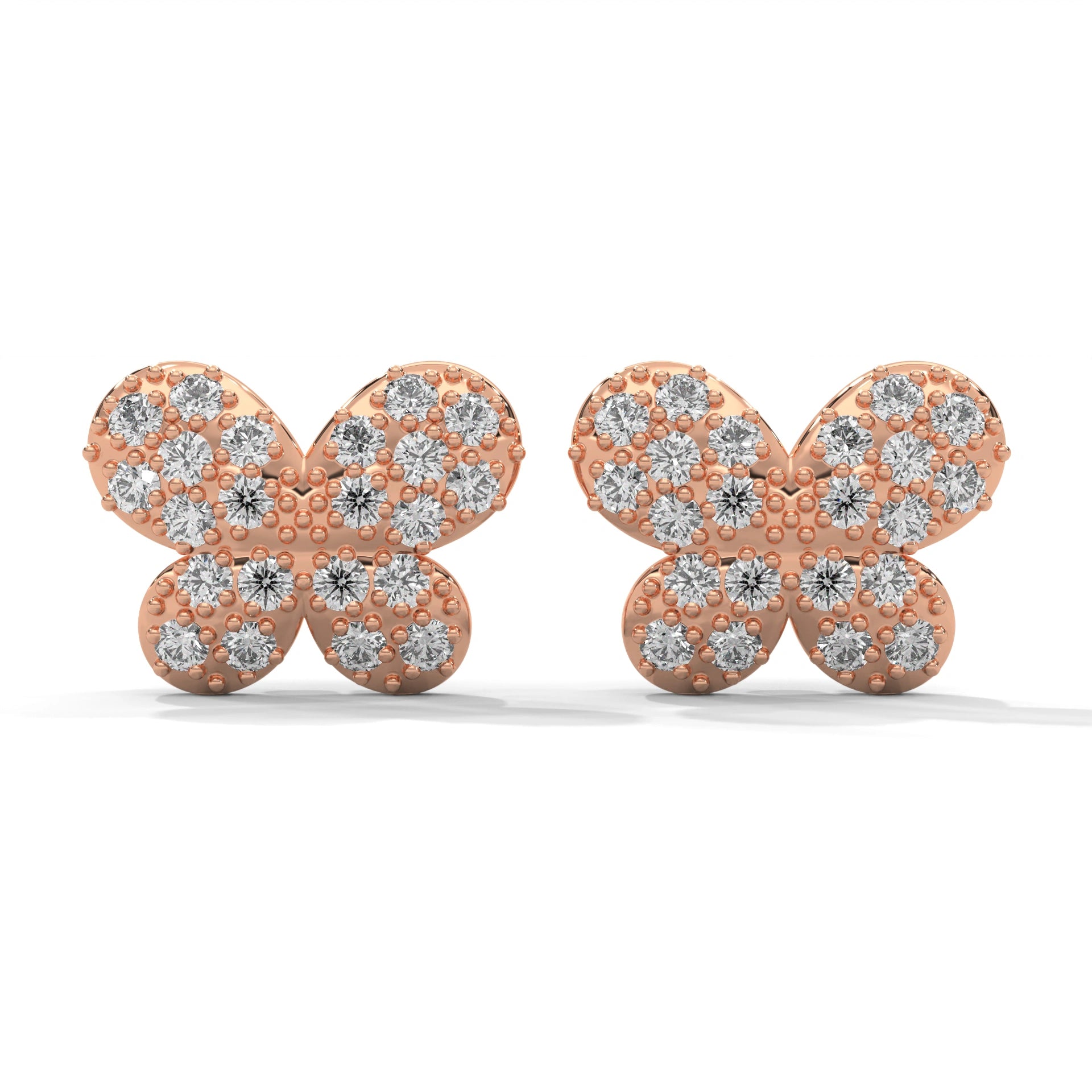 0.65 Carat Lab Grown Diamond Stud Earrings Womens in White Gold 18K Rose Gold Natural Diamond