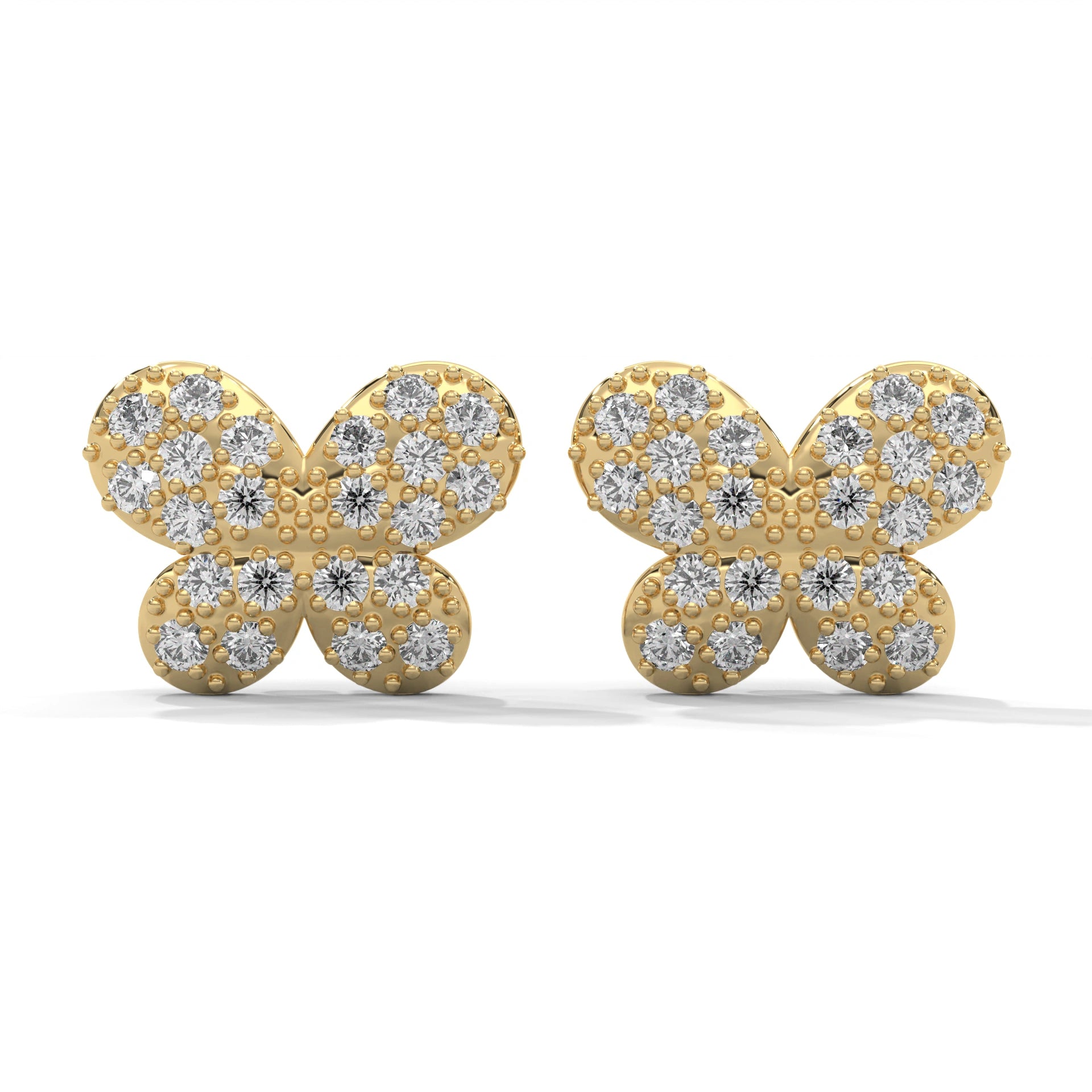 0.65 Carat Lab Grown Diamond Stud Earrings Womens in White Gold 18K Yellow Gold Natural Diamond