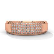 0.65 carat lab grown diamond mens curved pave ring in rose gold 18K Rose Gold Natural Diamond