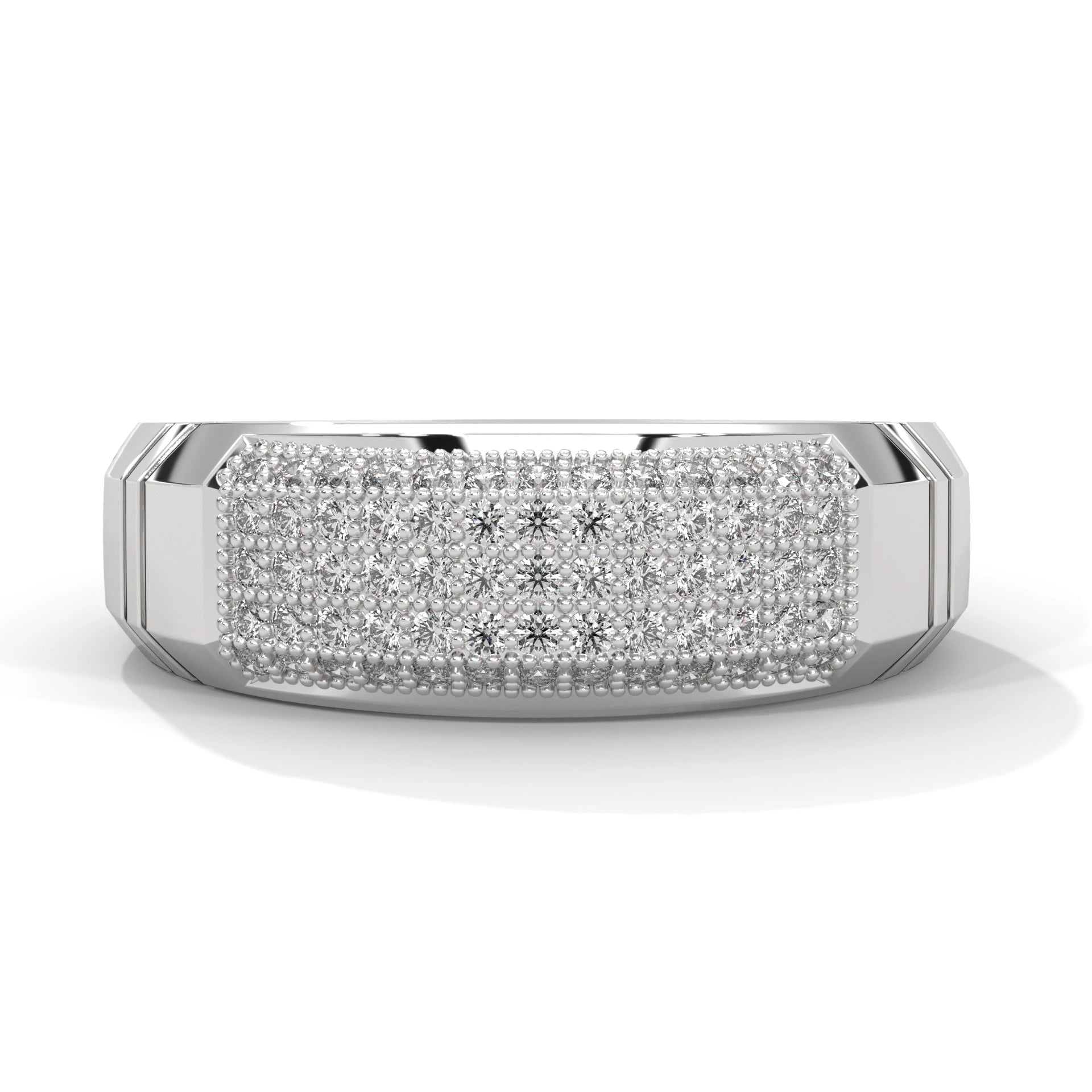 0.65 carat lab grown diamond mens curved pave ring in rose gold 950 Platinum Natural Diamond