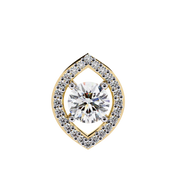 0.68 Ct Round Lab Diamond Marquise Cut Halo Pendant