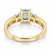 Back View Of 0.69 Carat Oval Cut Blue Diamond Ring