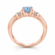 Metal View Of 0.69 Carat Oval Cut Blue Diamond Ring