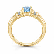 Metal View Of 0.69 Carat Oval Cut Blue Diamond Ring