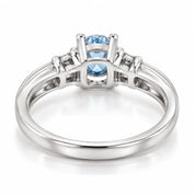 Back View Of 0.69 Carat Oval Cut Blue Diamond Ring