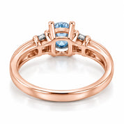 Back View Of 0.69 Carat Oval Cut Blue Diamond Ring