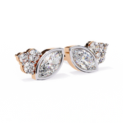 0.61 Carat Diamond Earrings Studs Marquise Design 18K Rose Gold Natural Diamond