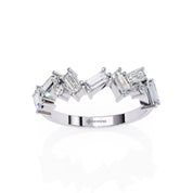 0.70 Carat Baguette & Round Shape Diamond Wedding Band In White Gold Eternity Wedding Rings