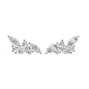 0.72 Carat Diamond Stud Earrings Floral Cluster Design for Women 950 Platinum Natural Diamond