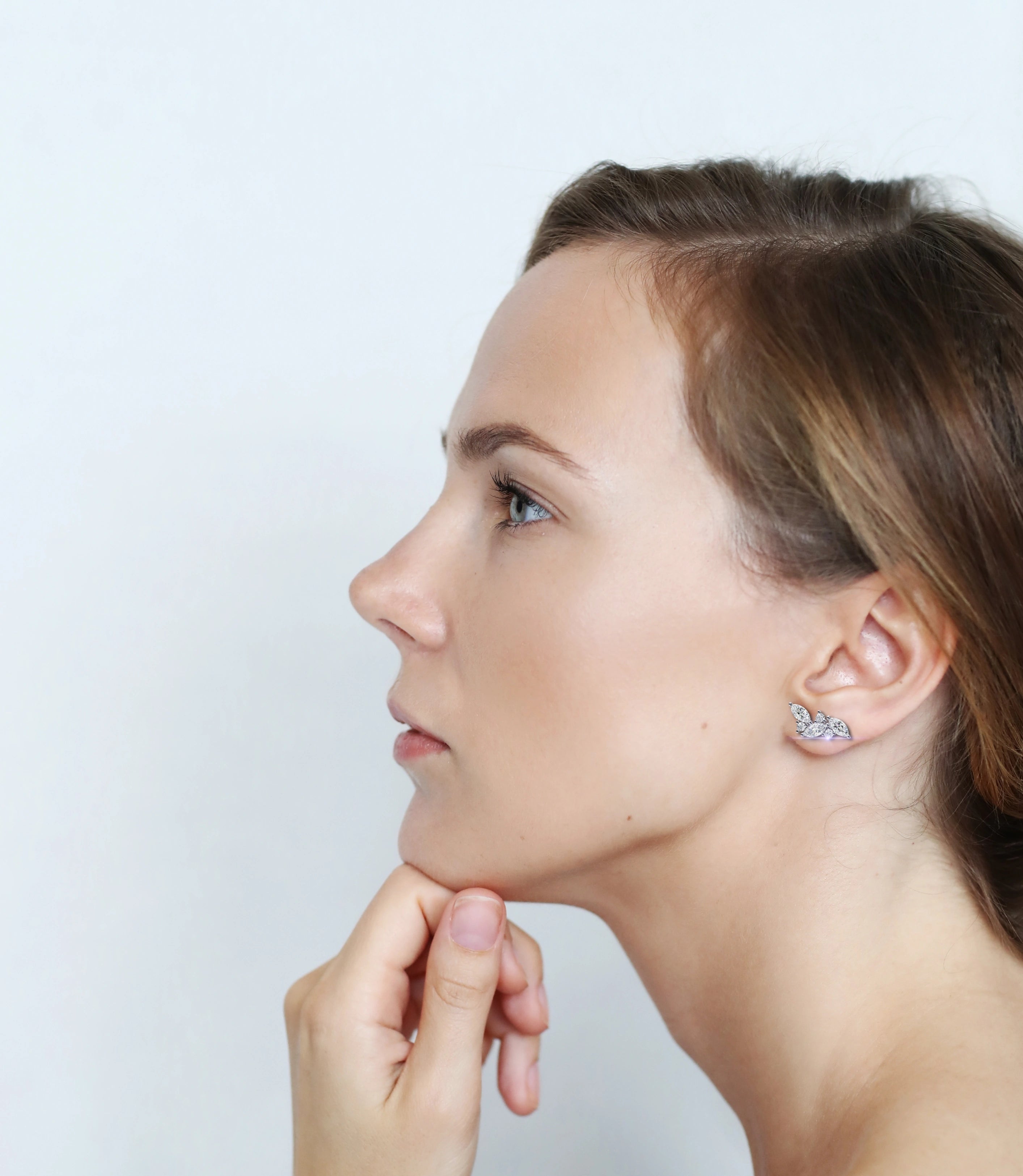 0.72 Carat Diamond Stud Earrings Floral Cluster Design for Women