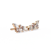 0.72 Carat Diamond Stud Earrings Floral Cluster Design for Women 18K Rose Gold Natural Diamond