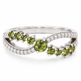 0.73 Carat Vivid Fancy Green Split Band Ring