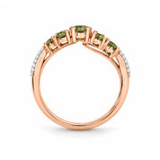 Metal View Of 0.73 Carat Vivid Fancy Green Split Band Ring