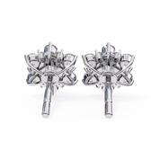 1 Ct. Floral Cluster Diamond Earrings Studs Women's Round Cut Design