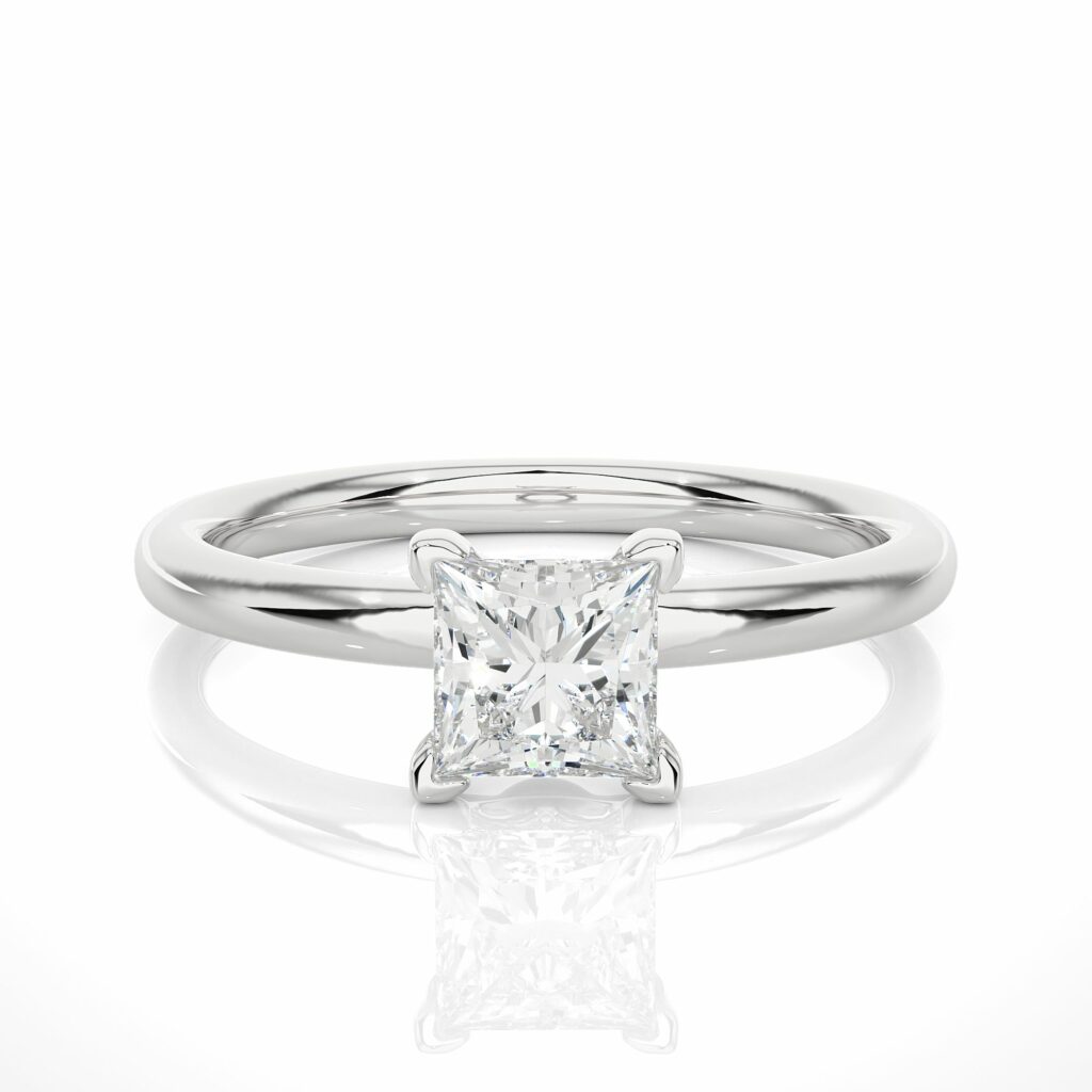 Princess Solitaire Lab Created Diamond Engagement Ring 950 Platinum Natural Diamond Solitaire Engagement Rings