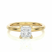 Princess Solitaire Lab Created Diamond Engagement Ring 18K Yellow Gold Natural Diamond Solitaire Engagement Rings