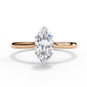 1 Ct Marquise Cut Solitaire Lab Created Diamond Engagement Ring 18K Rose Gold Natural Diamond