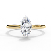 1 Ct Marquise Cut Solitaire Lab Created Diamond Engagement Ring 18K Yellow Gold Natural Diamond