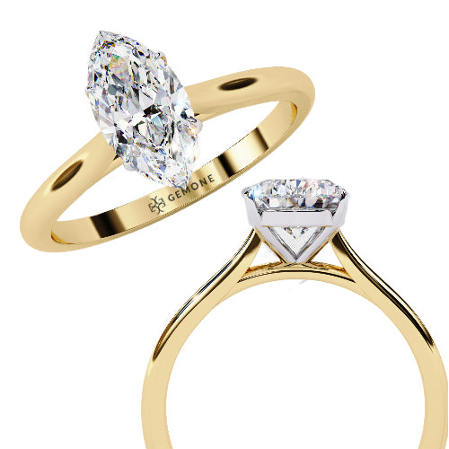 1 Ct Marquise Cut Solitaire Lab Created Diamond Engagement Ring