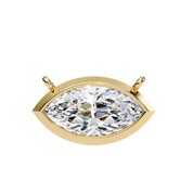 1 ct Marquise Bezel Set Lab Diamond Necklace Yellow Gold