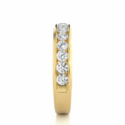 1.04 Carat Channel Setting Diamond Half Eternity Band In Yellow Gold
