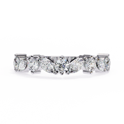 0.90 Carat Marquise & Round Shape Diamond Wedding Band In Yellow Gold 950 Platinum Natural Diamond
