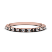 0.60 Carat Round Cut Bar Setting Black And White Diamond Half Eternity Ring