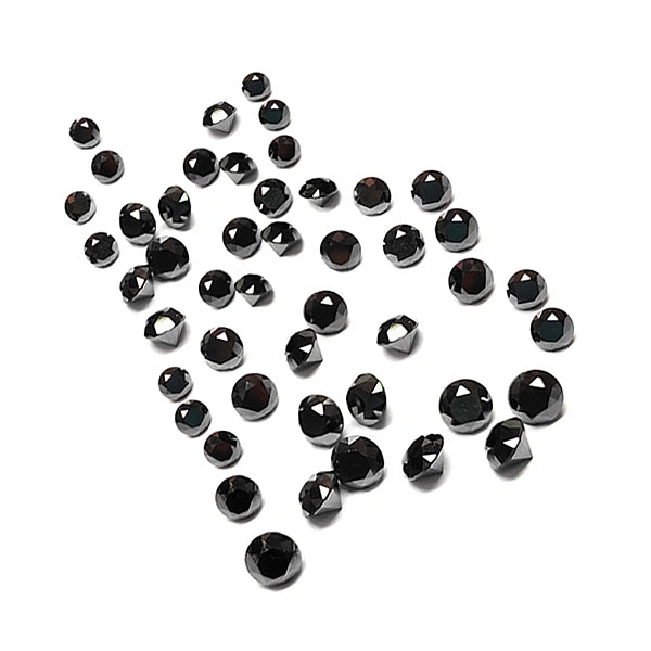 1 Carat Round Cut Calibrated Black Diamond Lot