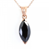 2 Ct Marquise Cut Diamond Solitaire Prong Set Black Diamond Pendant