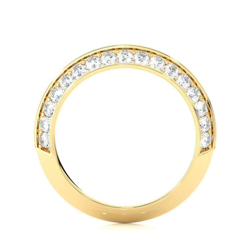 0.76 Ct Knife Edge Round Cut Diamond Eternity Wedding Band