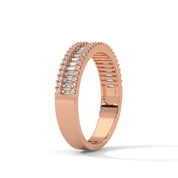 1.01 Ct Baguette Lab Diamond Wedding Band Rose Gold
