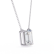 1 Ct Emerald Lab Diamond Prong Set Necklace White Gold