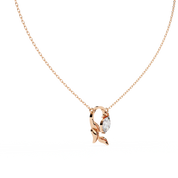 1.00ct Marquise Lab DiamondProng Set Necklace In Yellow Gold 18K Rose Gold Natural Diamond