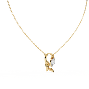 1.00ct Marquise Lab DiamondProng Set Necklace In Yellow Gold