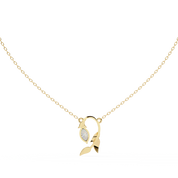 1.00ct Marquise Lab DiamondProng Set Necklace In Yellow Gold