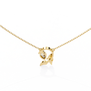 1.00ct Marquise Lab DiamondProng Set Necklace In Yellow Gold