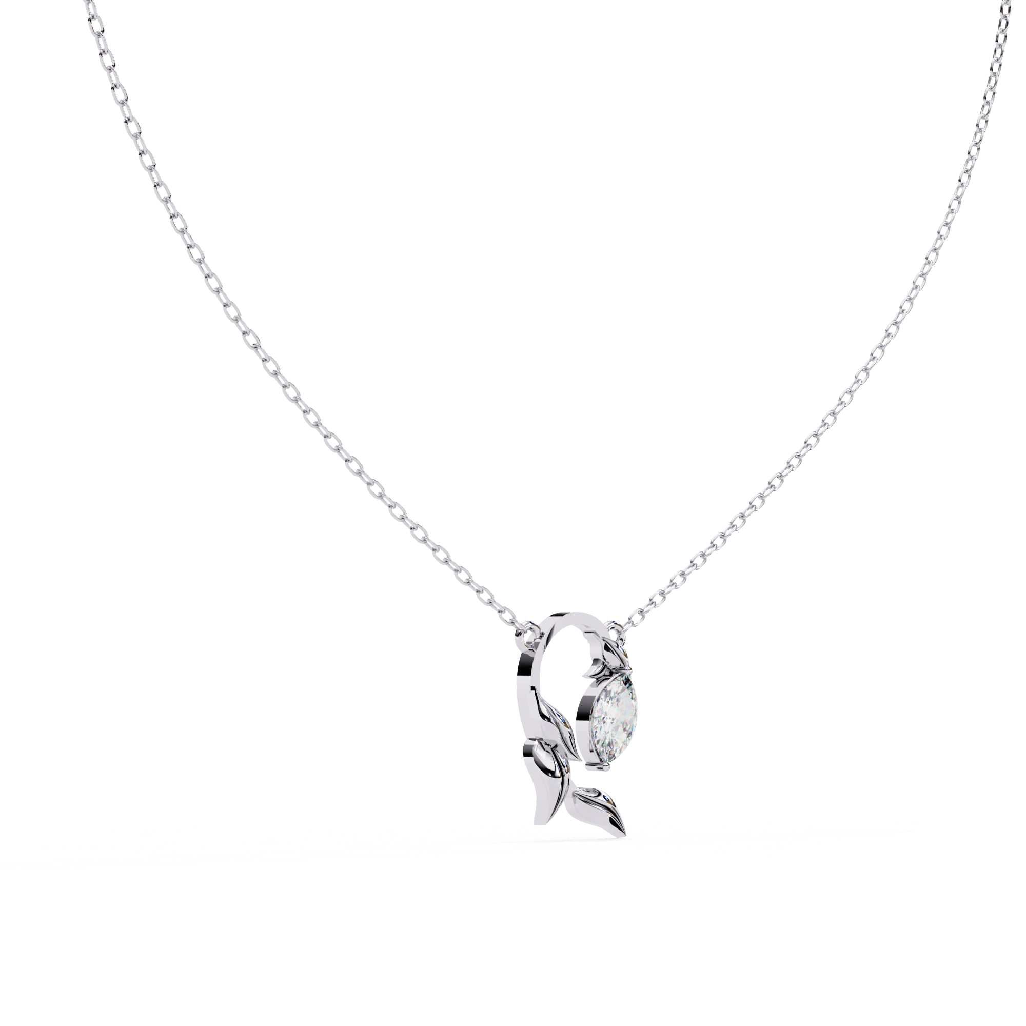 1.00ct Marquise Lab DiamondProng Set Necklace In Yellow Gold 950 Platinum Natural Diamond