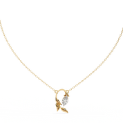 1.00ct Marquise Lab DiamondProng Set Necklace In Yellow Gold 18K Yellow Gold Natural Diamond