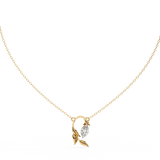 1.00ct Marquise Lab DiamondProng Set Necklace In Yellow Gold