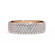 1.01 Carat Round Cut 5 Row Diamond Wedding Band In Rose Gold 18K Rose Gold Natural Dimaond