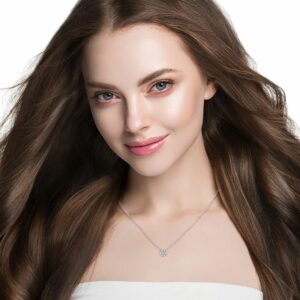 1 Carat Round Solitaire 4 Prong Diamond Nacklace In White Gold