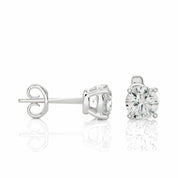 1.12 Ct Solitaire Prong Setting Diamond Stud Earrings In White Gold
